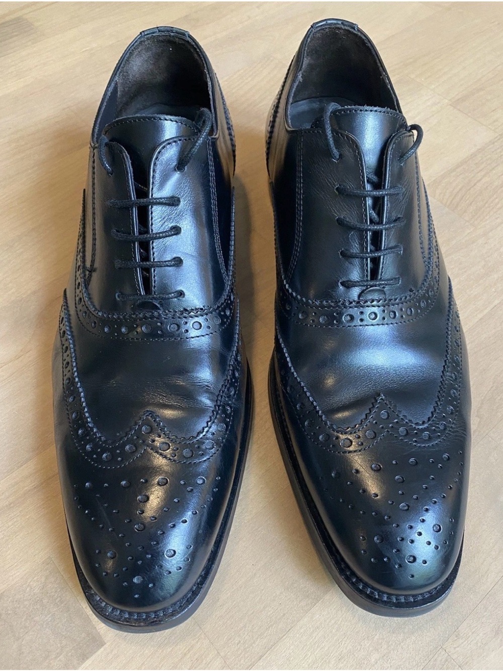 To Boot New York Adam Derrick Mens Black Wingtip Oxford Dress Shoes Italy 11.5 - Picture 2 of 11